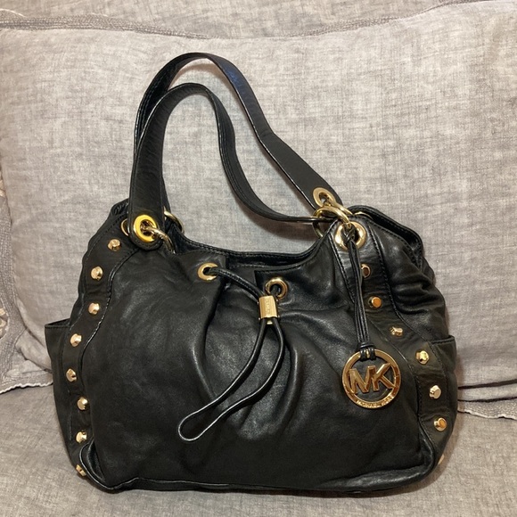 Michael Kors Handbags - Michael Kors Gold Studded Ludlow Hobo Shoulder Bag